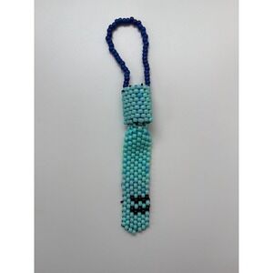 Kandi Beaded  Charm Blue Teal‎ Face Tie Handmade